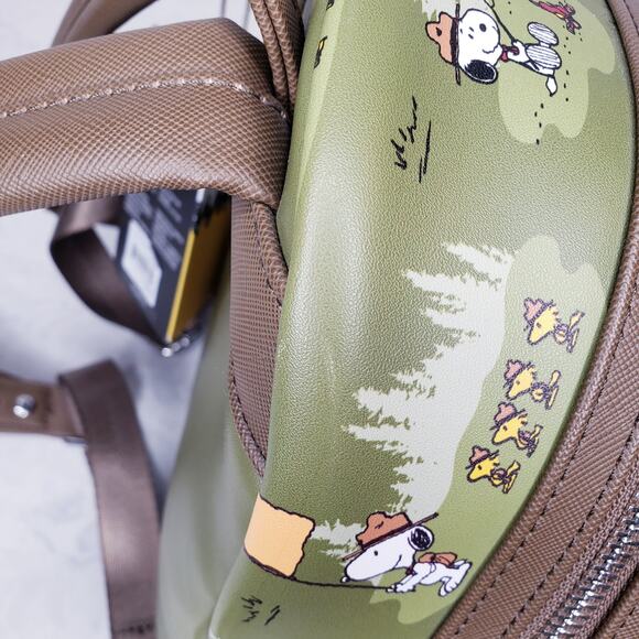 NWT 2024 LOUNGEFLY X PEANUTS Beagle Scouts Backpack Snoopy Woodstock Green Brown - Picture 16 of 16